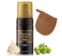 Crema Bronceadora Cuerpo, Crema Autobronceadora Corporal Autobronceador Corporal Autobronceador Facial Gotas Autobronceadoras Faciales Mousse Autobronceadora y Guante Fácil de Aplicar, 120ml