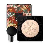 Crema Cc Con Cojín De Aire Con Cabeza De Hongo - Crema BB Hidratante De Cobertura Completa | Corrector De Base De Maquillaje De Larga Duración | Base De Maquillaje Con Colchón De Aire Y Cepillo Con Ca