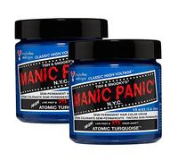 Crema clásica Manic Panic Atomic Turquoise, coloración semipermanente vegana y sin crueldad animal, 2 x 118 ml