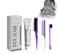 Crema Colorante Para Cabello Gris - Tinte Temporal Natural, Estilismo Para Fiestas, Cosplay, Halloween - Crema De Mud Para Peinado Instantáneo - Incluye 3 Pettine - 100 Ml