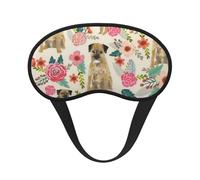 Crema con estampado floral de Border Terrier, Cubiertas oculares completas, antifaces para dormir que bloquean la luz, orejeras opacas para dormir