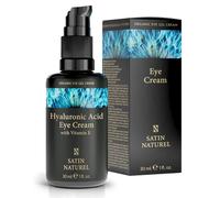 Crema Contorno de Ojos Mujer Acido Hialuronico Vitamina E 30ml - Antiojeras, Antiarrugas y Hidratacion - Efecto inmediato - Rellena Arrugas en Face y Contorno de Ojos - Satin Naturel