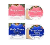 Crema corporal de Navidad, regalos para mujeres, alta nutrición, cuerpo nutritivo, agua de manantial, serie frutal, relleno de calcetines de Navidad para esposa, amigos, mamá, 2 piezas (azul-rosa