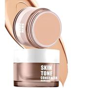 Crema correctora de 15 g, cubre pecas, manchas, ojeras y espinillas, resistente al agua, 6 colores a elegir, incluye 3 mini topes de pulgar (02)