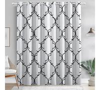 Crema Cortinas Opacas Térmicas con Ojales, Líneas De Azulejos Marroquíes Simples Y Elegantes Estampadas para Adultos Niños Dormitorio, Sala de Estar y Hogar Interior, 70 An x 145 Al cm (2 Paneles)