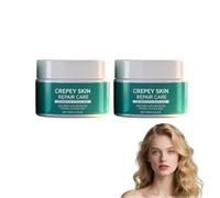 Crema Crepey Skin Care con ácido hialurónico y manteca de karité - Hidratante reafirmante para cuerpo y rostro - Mejora visiblemente el tono y la textura de la piel - Hidrata la piel seca (2 Cajas)