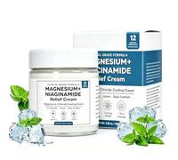 Crema de alivio de magnesio + niacinamida, fórmula refrescante con 12 botánicos calmantes, para músculos, articulaciones y comodidad diaria, 120 g (1)