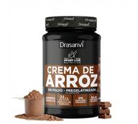 Crema de Arroz Sabor Chocolate Sport Live Drasanvi 1kg Vegana Sin Gluten | Bajo Contenido en Grasa, Disolucion Instantanea y sin Azucares Añadidos, Alternativa a la Avena, Vegano, Sport Live