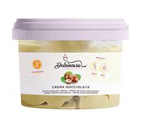 Crema de Avellana 12% Leche Blanca Untable y para Rellenar Tartas Croissant Dumplings Brioches Krapfen Swiss-roll y Crêpes Sin Gluten Paquete de 500g