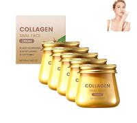 Crema de baba y colágeno de caracol - Crema facial antienvejecimiento, reducción de arrugas, hidratación intensa y nutrición para una piel firme y suave (5 unidades)