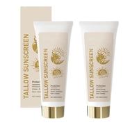 Crema de Beef Tallow Bio 100 g, protección UV, hidratación, sebo de vacuno, crema para el cuidado de la piel, bálsamo natural VE Tallow, crema hidratante profunda para la cara, cuerpo (2 unidades, A)