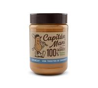 Crema de Cacahuete Capitán Maní 100% Crujiente 340g| Natural, Sin Azúcares, Sin Aditivos | Alta en Proteína