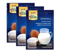 Crema de coco en polvo deshidratada 50 g Pack 3 sobres, sin gluten, para currys, sopas, salsas y postres, se mezcla con agua en minutos