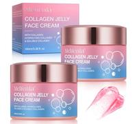 Crema de Colageno en Gelatina - 2PCS Collagen Jelly Cream, Niacinamida y Colageno Hidrolizado Liofilizado - Aumenta la Hidratación y Brinda 24 Horas de Brillo y Lifting Facial
