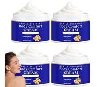 Crema de confort corporal suave y calmante, crema corporal ligera de absorción rápida, refrescantes cremas de confort para el cuerpo no pegajosas, loción hidratante nutritiva. (4 unidades)
