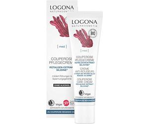 Crema de cuidado Bio Couperose de LOGONA Naturkosmetik para pieles propensas a couperose con el principio activo SILIDINE de algas rojas, cuidado facial calmante y nutritivo intenso, natural y vegano,