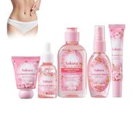 Crema De Cuidado Íntimo Femenino, Gel Limpiador Íntimo Y Set cream | Set 5-en-1 Limpieza E Hidratación Con Loción, Loción Limpiadora, Esencia, Gel De Cuidado, Pomada Protectora, Spray