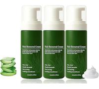 Crema de depilación para hombres, sin dolor, de acción rápida, con aloe vera natural, calmante y suave, refrescante y purificante para cara, cuerpo y zona íntima (3 unidades)