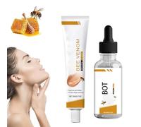 Crema de eliminación de arrugas de veneno de abeja, crema y suero contra arrugas facial, hidratación suave, hidrata y aclara la piel, crema hidratante antiarrugas (crema + serum)