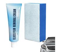 Crema de eliminación de película de aceite de vidrio,Limpiaparabrisas con Esponja para Coches | Limpiador de película de aceite de vidrio, Pasta para quitar película de aceite de vidrio, Limpiador de
