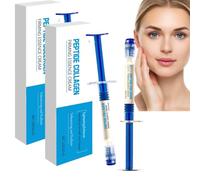 Crema de esencia de colágeno polipeptídico, colágeno micromolecular antiarrugas, crema hidratante reafirmante multipéptido, cuidado antiedad de hidratación profunda para mujeres (2 unidades)