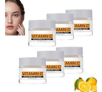 Crema de gel con vitamina C con ácido hialurónico y niacinamida, crema facial diaria hidratante y nutritiva, contra manchas oscuras, arrugas y tono de piel desigual, antiedad (6 unidades)