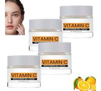 Crema de gel con vitamina C con ácido hialurónico y niacinamida, crema facial diaria hidratante y nutritiva, contra manchas oscuras, arrugas y tono de piel desigual, antiedad (4 unidades)