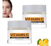 Crema de gel con vitamina C con ácido hialurónico y niacinamida, crema facial diaria hidratante y nutritiva, contra manchas oscuras, arrugas y tono de piel desigual, antiedad (2 unidades)