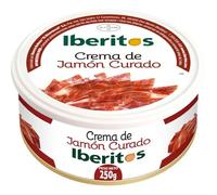 Crema de Jamón Curado Iberitos 250g - Textura Suave y Sabor Intenso - Ideal para Aperitivos, Canapés y Tostadas (PACK 1)