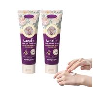Crema de lanolina natural para manos y pies, hidratante y alivia el agrietamiento y la sequedad, crema para pies, loción calmante multiusos de invierno,2pcs