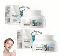 Crema de Leche de Burra, Loción Corporal de Leche Orgánica, Crema Hidratante y Rejuvenecedora, Antiedad Natural, Ilumina el Tono de la Piel, Reduce Arrugas y Líneas de Expresión (2Piezas)