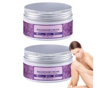 Crema de Magnesio, 2 Crema Su-ave y Calmante para el Dolor Articular, Mantequilla de Magnesio Profesional para Dormir, Bálsamo Hidratante Natural de Magnesio, para Todo Tipo de Piel (100g*2)