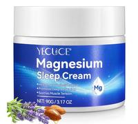 Crema de Magnesio para Dormir, Crema Natural de Magnesio Calma con Cloruro de Magnesio, Aceite de Almendras y Vitamina E, Crema de Masaje Deportivo para Dolores y Relajante Muscular - 90g