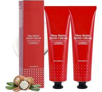 Crema de mano de mantequilla de karité para manos secas agrietadas, extractos de miel y almendras, arrugas anti-mano, humectante de manos no grasiento (2PCS)