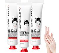 Crema de manos con ácido kójico, fórmula hidratante e iluminadora con niacinamida y ácido hialurónico, crema reafirmante antiarrugas para manos secas y agrietadas, tamaño de viaje (3 Pcs)