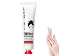 Crema de manos con ácido kójico, fórmula hidratante e iluminadora con niacinamida y ácido hialurónico, crema reafirmante antiarrugas para manos secas y agrietadas, tamaño de viaje (1 Pcs)