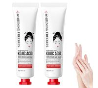 Crema de manos con ácido kójico, fórmula hidratante e iluminadora con niacinamida y ácido hialurónico, crema reafirmante antiarrugas para manos secas y agrietadas, tamaño de viaje (2 Pcs)