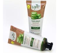 Crema de Manos con Aloe Vera Vegana Calmante y Protectora Para Mujer y Hombre 2 Tubos de 75ml. Fórmula No Grasa. Crema Hidratante Regeneradora y Reparadora Para las Manos y las Uñas.