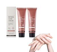 Crema de manos con retinol con Manteca de karité para manos de aspecto juvenil - Tratamiento de manos hidratante intensivo con Colágeno, mejora visiblemente la textura de la piel, 50g (2 piezas)