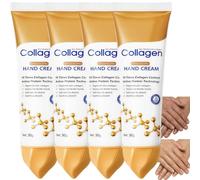 Crema de manos de colágeno con proteína activa, no grasa y de absorción rápida, crema de manos antiedad para mujeres, mejora la elasticidad y suavidad de la piel, hidrata intensamente (4 unidades)