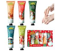 Crema de manos de Navidad, mini crema de manos de Navidad, juego de 5 unidades, regalos de Navidad, mini, hidrata y cuida tus manos, adecuada para manos y pies secos (5 x 30 g)