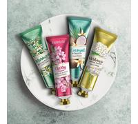 Crema de manos FARMASi - Flor de cerezo y manteca de karit , almendras y leche, coco y vainilla, moringa y karit - Hidratante y revitalizante. C