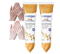 Crema de manos reafirmante de colágeno, loción de colágeno hidratante y protectora para la piel, reparación hidratante intensiva, manos secas y agrietadas, no grasas (2 unidades)