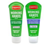 Crema de manos Working Hands de O'Keeffe, tubo de 3 oz y crema de manos de tratamiento nocturno, tubo de 3 oz