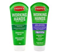 Crema de manos Working Hands de O'Keeffe; tubo de 7 oz y crema de manos de tratamiento nocturno; tubo de 7 oz