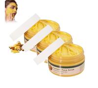 Crema de matorral de la cara exfoliante de la cúrcuma, depurador del exfoliante de la cara para exfoliar el cuerpo, suave nutrir la piel, la limpieza profunda, los cabezas negras (3pcs)