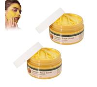 Crema de matorral de la cara exfoliante de la cúrcuma, depurador del exfoliante de la cara para exfoliar el cuerpo, suave nutrir la piel, la limpieza profunda, los cabezas negras (2pcs)