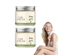 Crema de ñame orgánico para mujeres - Crema reconfortante de ñame, crema corporal nutritiva que favorece el bienestar durante la menopausia y el síndrome premenstrual, rica en vitaminas (2 Cajas)