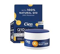 Crema de noche antiarrugas Cien con Q10, ácido hialurónico y vitamina E, para todos tipo de pieles, 50 ml