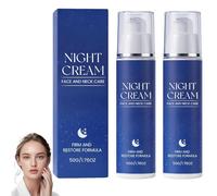Crema de noche con fórmula firme y restauradora, fórmula firme y restauradora, crema facial antiarrugas hidratante, nutre y aprieta profundamente, para rostro y cuello (2 Pcs)
